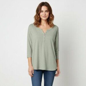 Aritzia Wilfred Top T-shirt Sage Green Burnout Heathered Casual Basic Size XS